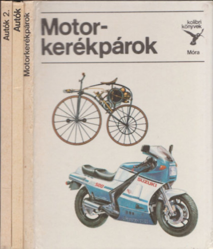 3db kolibri k�nyv - Motorker�kp�rok + Aut�k + Aut�k 2.