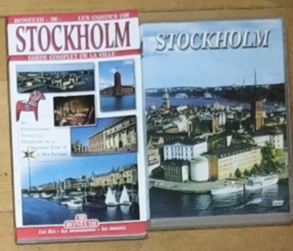 2db Stockholmmal kapcsolatos könyv és DVD - Stockholm-Guide Complet de la Ville (francia nyelvű mű), Stockholm-DVD (magyar nyelvű mű)
