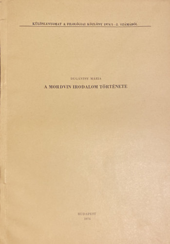 Dug�ntsy M�ria - A Mordvin irodalom t�rt�nete