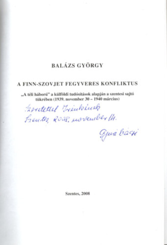 Bal�zs Gy�rgy - A Finn-Szovjet fegyveres konfliktus