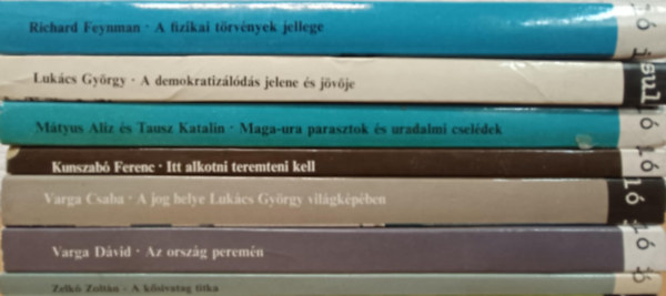 LUK�CS GY�RGY, M�tyus Al�z, Kunszab� Ferenc, Varga Csaba, Varga D�vid, Zelk� Zolt�n, Basil DAvidson Richard Feynman - Gyorsul� id� k�nyvcsomag