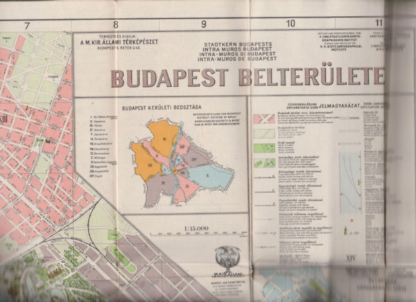 Budapest belterülete (Mérték 1:15,000)