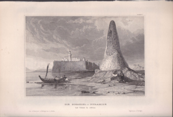 Die Schaedel-Pyramide bey Tebah in Africa (Koponya-piramis, Tun�zia, Afrika) (16x23,5 cm m�ret� eredeti ac�lmetszet, 1856-b�l)