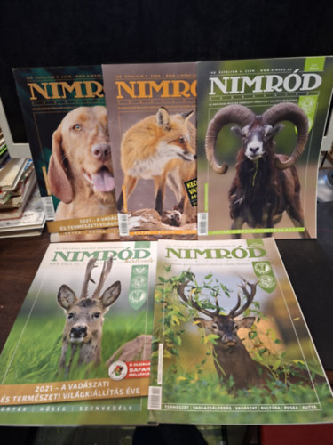 Nimr�d vad�sz�js�g (5 db) - sz�rv�nysz�mok - 109. �vfolyam 9. sz�m (2021. szeptember), 108. �vfolyam 2. sz�m (2020. febru�r), 108. �vfolyam 4. sz�m (2020. �prilis),107. �vfolyam 9. sz�m (2019. szeptember), 2021. �prilis Nimr�d h�r