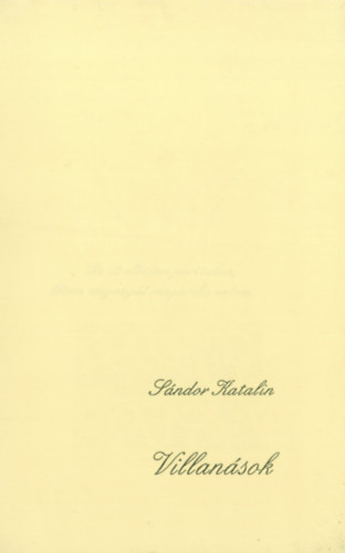 Sándor Katalin - Villanások. Versek
