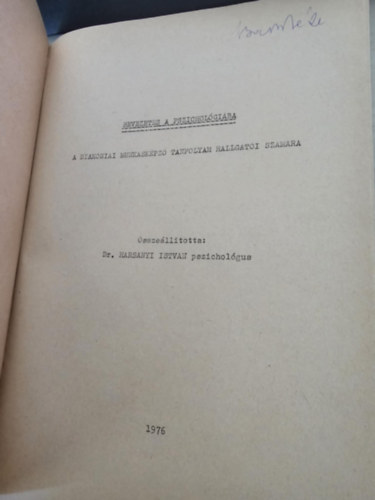 Dr. Hars�nyi Istv�n - Bevezet�s a szoci�lpszichol�gi�ba