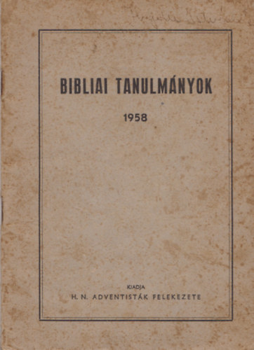 Bibliai tanulmnyok 1958