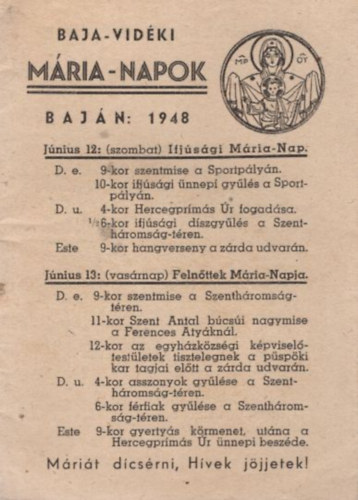Baja-vidki Mria-Napok - Bajn: 1948