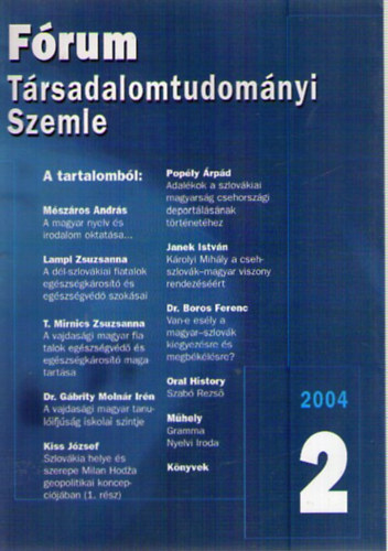 Fórum - Társadalomtudományi Szemle 2004/2.