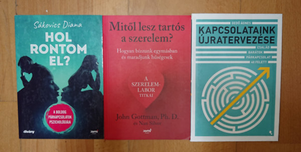 John M. Gottman, Gedő Ágnes Sákovics Diana - 3 könyv a párkapcsolatokról: Hol rontom el?, Mitől lesz tartós a szerelem?, Kapcsolataink újratervezése