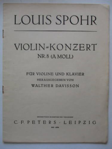Louis Spohr - Violin konzert Nr. 8 (A moll) f�r violine und klavier