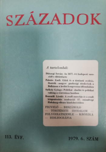 Szzadok 1979/6. (A Magyar Trtnelmi Trsulat kzlnye)