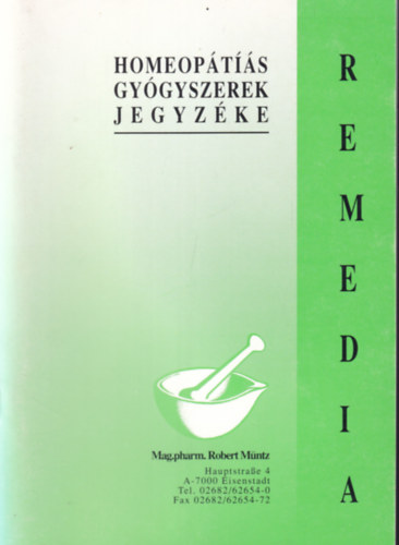 Homeopts gygyszerek jegyzke