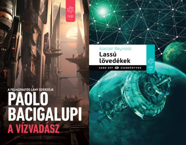 Alastair Reynolds Paolo Bacigalupi - 2 db sci-fi regény a Gabo SFF könyvek sorozatból: A vízvadász + Lassú lövedékek