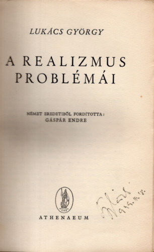 Lukcs Gyrgy - A realizmus problmi