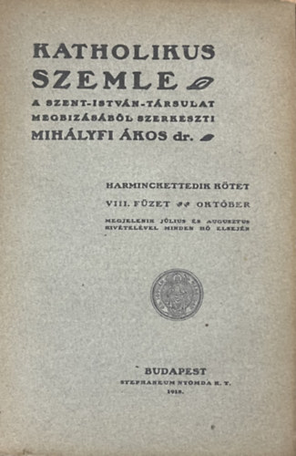 Katolikus szemle 1918. október