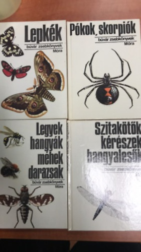 4 db B�v�r zsebk�nyvek,Legyek,hangy�k+P�kok,Skorpi�k+Szitak�t�k,K�r�szek+Lepk�k