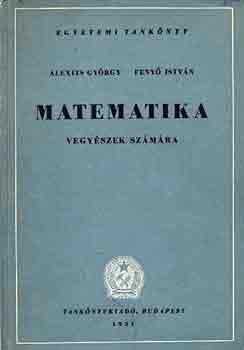 Gy.-Feny I. Alexits - Matematika vegyszek szmra