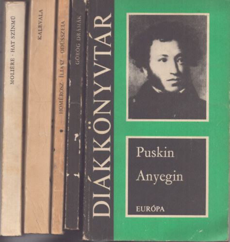 Aiszkhlosz, Szophoklsz, Arisztophansz, Homrosz, Molire Puskin A. - 5 db a Dikknyvtr sorozatbl: Anyegin - Grg drmk - lisz, Odsszeia - Hat sznm - Kalevala