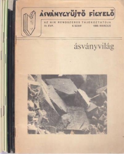svnygyjt Figyel 7 db. szrvny lapszm (1988/4, 1985/3, 1985/4, Tematikus szm 1985-86., 1986/1, 1986/2, 1987/3)