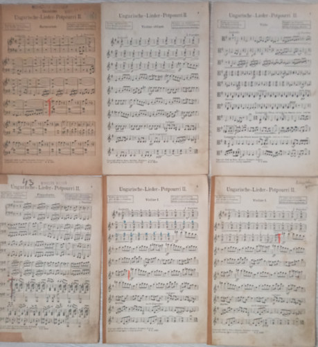 6 kotta: Ungarische - Lieber - Potpourri II. (Magyar dalok - heged�, zongora, br�csa, harm�nium)