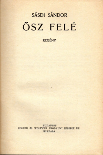 Ssdi Sndor - sz fel
