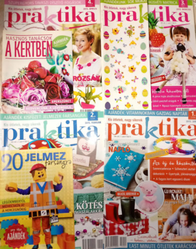 4 db. Praktika Magazin - 2015.jan. - 1. sz�m, 2015.febr. 2. sz�m, 2015.m�rc. 3. sz�m, 2015.�pr. 4. sz�m (szab�s-varr�s-k�t�s-hobby-lak�sdivat-k�zimunka)