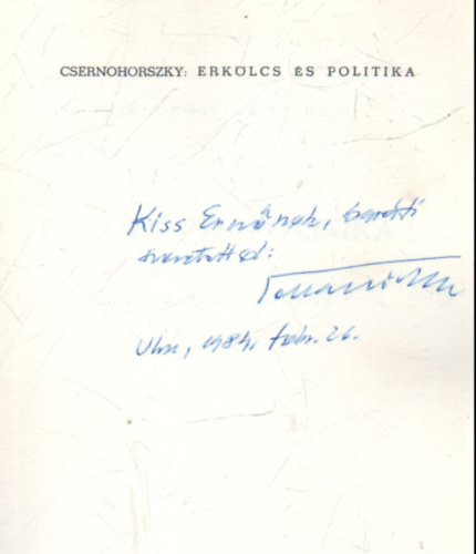 Csernohorszky Vilmos - Erk�lcs �s politika- Cikkek, tanulm�nyok