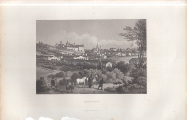 Altenburg látképe - eredeti litográfia (metszet)