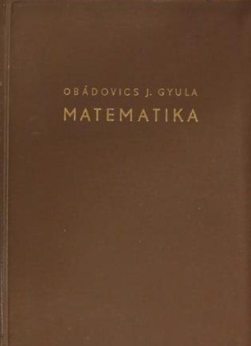 Obdovics Jzsef Gyula - Matematika