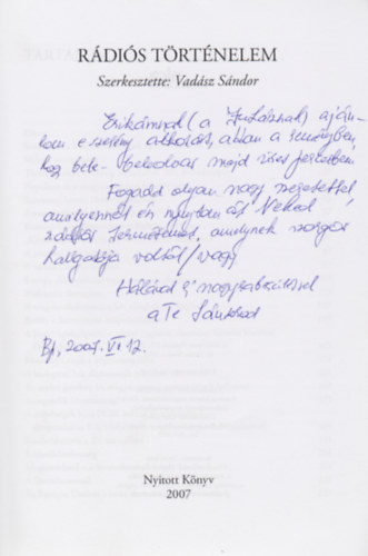 Vadász Sándor - Rádiós történelem