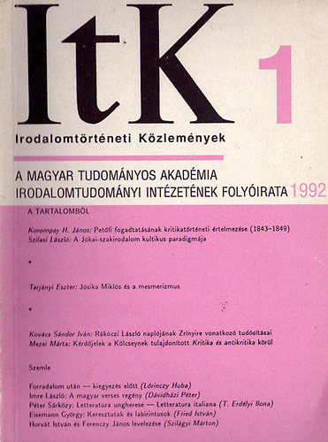 ItK - Irodalomtrtneti Kzlemnyek 1
