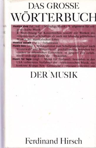 Ferdinand Hirsch - DAS GROSSE WÖRTERBUCH DER MUSIK