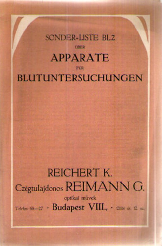 Sonder-Liste BL2 �ber Apparate f�r Blutuntersuchungen