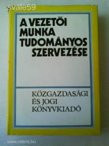 Jiriho Reznicka - A vezeti munka tudomnyos szervezse.