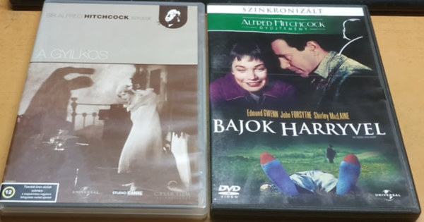 Shirley MacLaine Alfred Hitchcock - 2 db Hitchcock film: A gyilkos + Bajok Harryvel (2 DVD)
