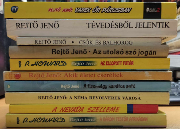 P. Howard  (Rejt� Jen�) - 10 db Rejt� Jen� reg�ny (c�mek a term�kle�r�sban, saj�t fot�)
