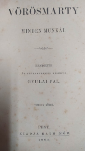 V�r�smarty Mih�ly - V�r�smarty minden munk�i X-XI + Dramaturgiai lapok