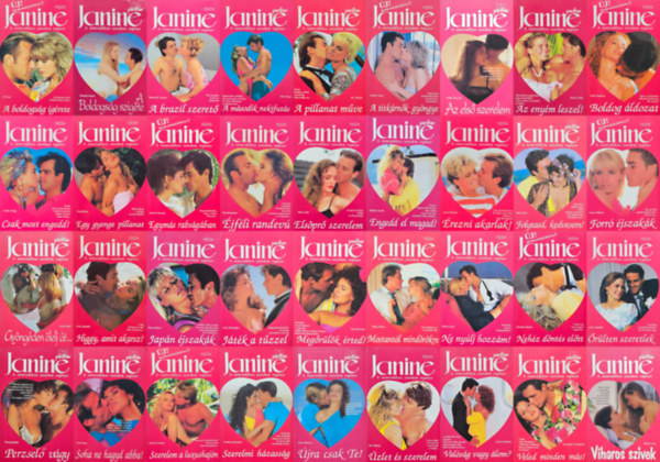 Monique Dubois, R. Swan, Marlyse Rold, Kathryn Edwards, Bev Melone, Sarah Carnaby, Doris Johnson, Sandy Madison, Lisa Christopher, Susan Chatfield, Sandra Chastain, Lesley Grayson, Joyce Beaman, Tami - 36 db Janine romantikus regény: A boldogság ígérete + A boldogság szigete + A brazil szerető + A második nekifutás + A pillanat műve + A titkárnők gyöngye + Az első szerelem + Az enyém leszel + Boldog áldozat + Csak most engedd! + Egy