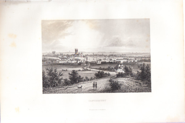 Canterbury (28�18cm lapm�ret� eredeti ac�lmetszet, 1860-as �vek) - Anglia