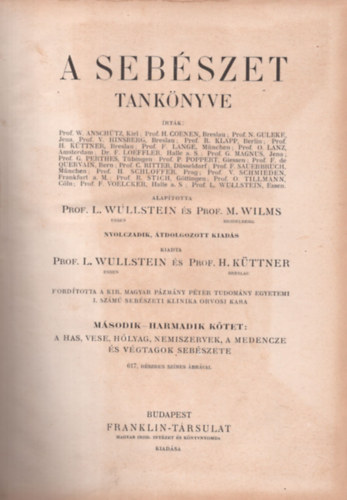 D. Wullstein - Dr. Wilms - A seb�szet tank�nyve II-III. k�tet