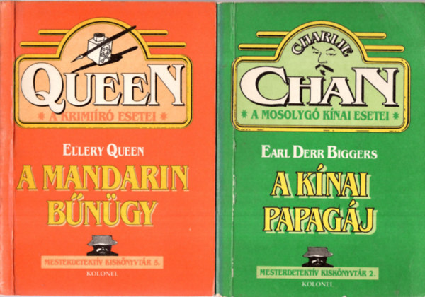 Ellery Queen Earl Derr Biggers - 2 db  Krimi  ( A K�nai papag�j+ A mandarin b�n�gy )
