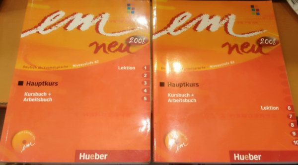 Michaela Perlmann-Balme, Susanne Schwalb - 2 db nyelvknyv: Em Neu 2008 - B2 - Abschlusskurs (Kursbuch + Arbeitsbuch) - Lektion 1-5 + 6-10)