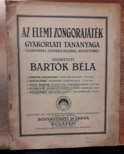 Bart�k B�la; Reschofsky S�ndor - Az elemi zongoraj�t�k gyakorlati tananyaga