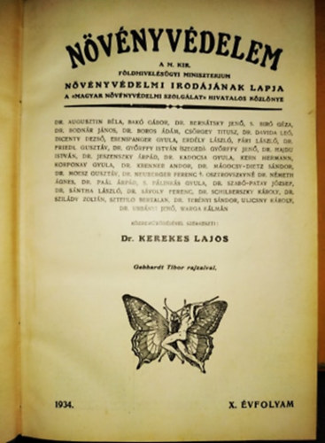 Dr. Kerekes Lajos - növényvédelem 1934 X. évfolyam