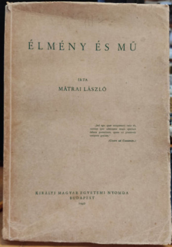 M�trai L�szl� - �lm�ny �s m�