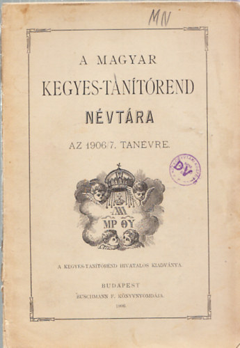 A Magyar Kegyes-tantrend nvtra az 1894/5