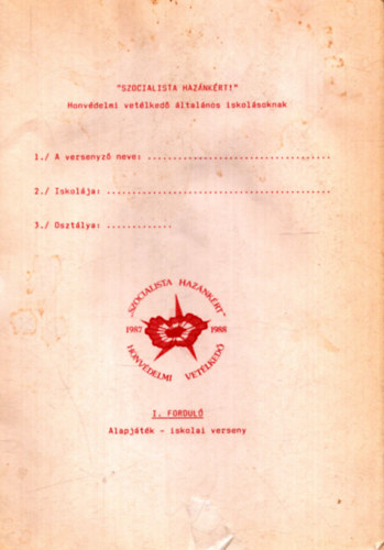 ismeretlen - Szocialista haz�nk�rt - Honv�delmi vet�lked� �ltal�nos iskol�soknak