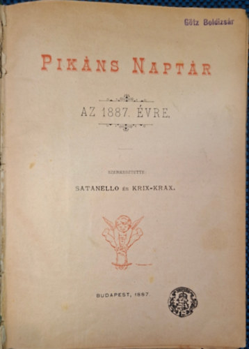 Krix-krax Satanello - Pikáns Naptár - az 1887. évre