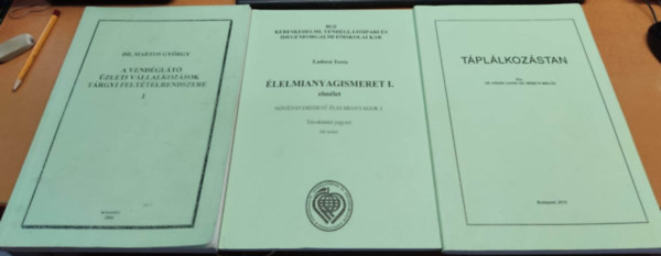 rta: Dr. Kdas Lajos - Dr. Ladocsi Terz, Dr. Martos Gyrgy Nmeth Mikls - A vendglt zleti vllalkozsok trgyi felttelrendszere I. + lelmianyagismeret I. (elmlet) + Tpllkozstan (3 ktet)